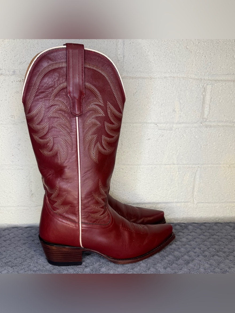 TECOVAS THE ANNIE WESTERN WOMEN BOOTS SCARLET RED LEATHER SIZE 8